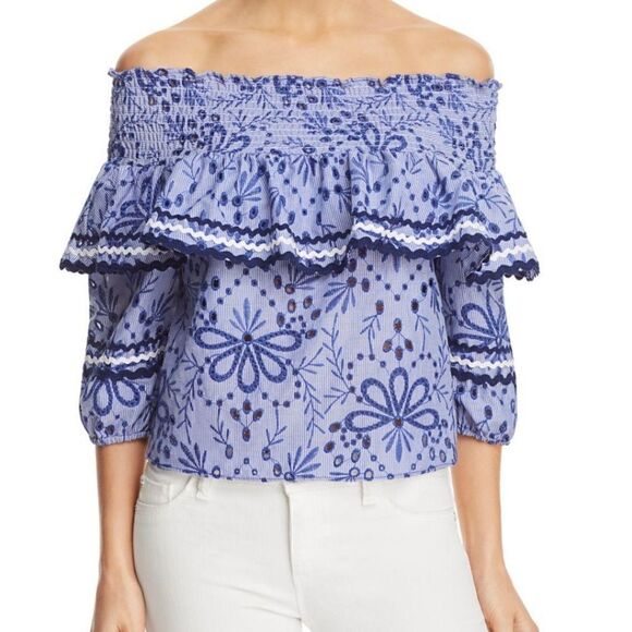 NWOT Red Carter off the Shoulder Crop Top - Picture 1 of 8